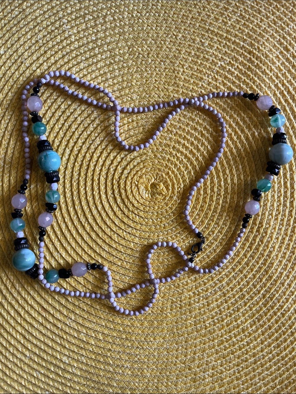 Delicate Lavender and Aqua Beaded Necklace - Women Jewelry